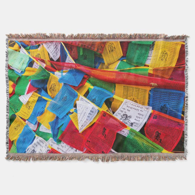 Bunte tibetische Gebetsflaggen - Tibet Decke (Vorderseite)