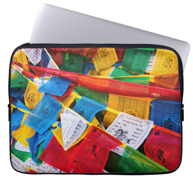 Bunte tibetische Gebetsflaggen - Tibet Laptopschutzhülle (Vorderseite)
