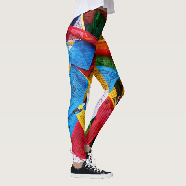 Bunte tibetische Gebetsflaggen - Tibet Leggings (Rechts)
