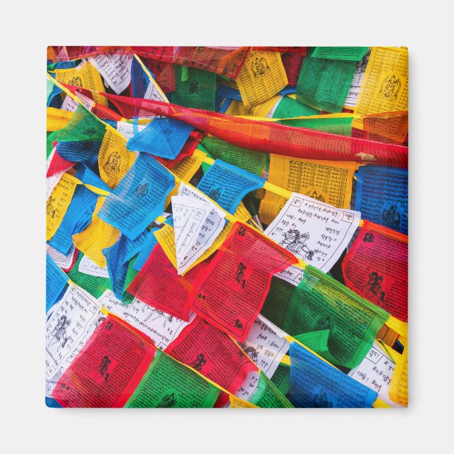 Bunte tibetische Gebetsflaggen - Tibet Magnet (Vorne)