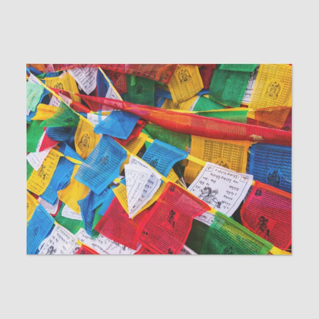 Bunte tibetische Gebetsflaggen - Tibet Seidenpapier (Vorderseite)