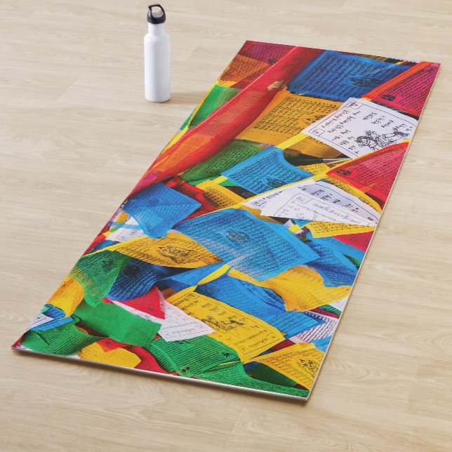 Bunte tibetische Gebetsflaggen - Tibet Yogamatte (Beispiel)