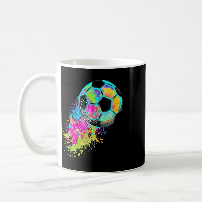 Bunte Tie Dye Fußball Ll  Kaffeetasse (Links)