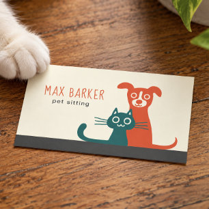 Bunte Tiere der Katzen-und Hundemoderne Visitenkarte