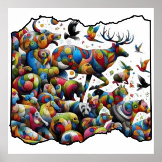 Bunte Tierwelt — wilde Ausbrüche Poster