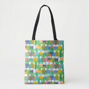 Bunte Töpfe und Kaktusmuster Tasche