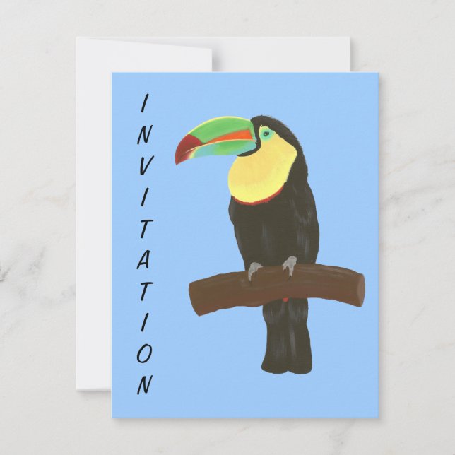 Bunte Toucan Bird Geburtstagsparty Einladungen (Vorderseite)