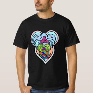 Bunte Trippy-Herzmaske T-Shirt