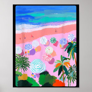 Bunte Trocal-Strand-Sommer-Kunst-Pastell-Ästhetik Poster