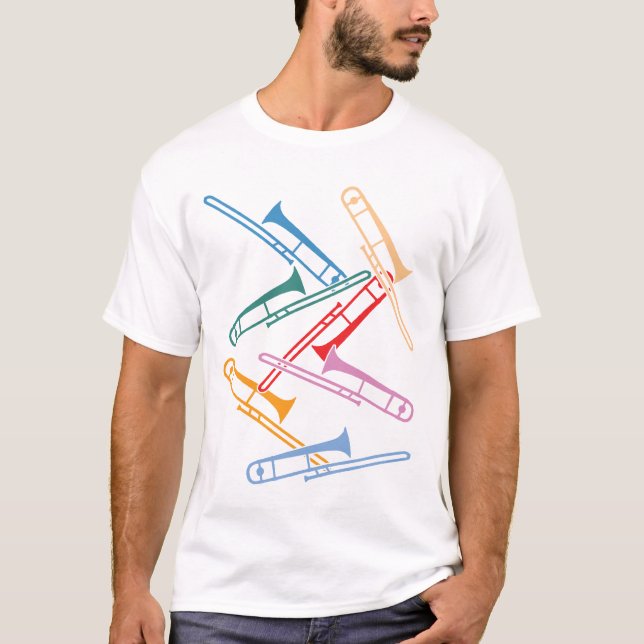 Bunte Trombones T-Shirt (Vorderseite)