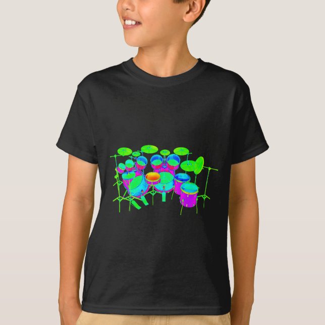 Bunte Trommel-Ausrüstung T-Shirt (Vorderseite)