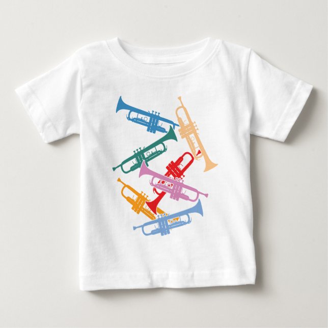 Bunte Trompeten Baby T-shirt (Vorderseite)
