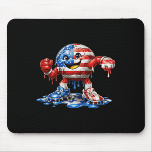 Bunte tropfende Fußball Amerika Männer Frauen USA Mousepad