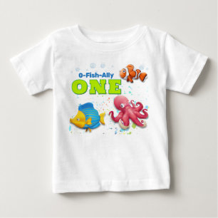 Bunte tropische Fische Kinder erster Geburtstag Baby T-shirt
