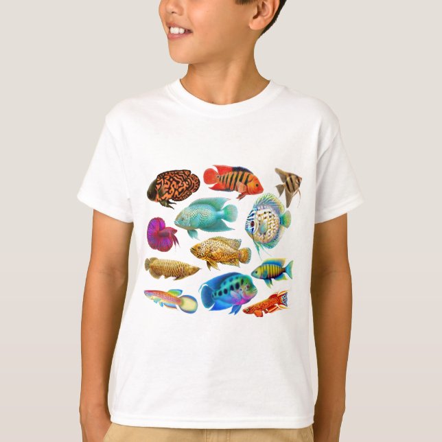 Bunte tropische Fische T-Shirt (Vorderseite)