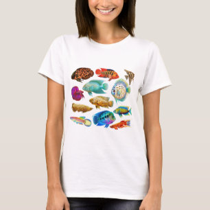 Bunte tropische Fische T-Shirt