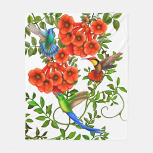 Bunte tropische Kolibri-Fleece-Decke Fleecedecke