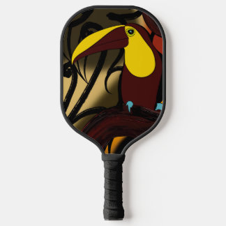 Bunte tropische Tukan-Illustration Pickleball Schläger