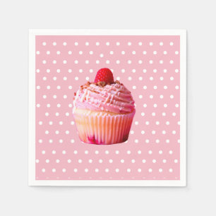 Bunte Tücher mit Kuchen und Punkten Serviette