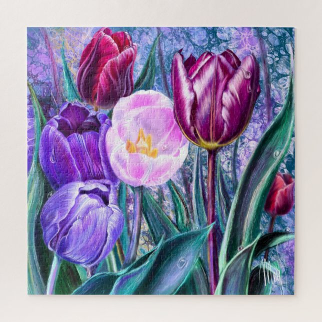 Bunte Tulpen-Puzzle (Vertikal)
