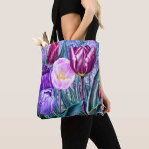 Bunte Tulpen-Tragetasche Tasche