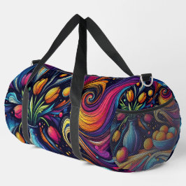 bunte Tulpen und frische Orangen Duffle Bag