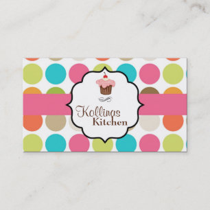 Bunte Tupfen-Schalen-Kuchen-Bäckerei-Visitenkarte Visitenkarte