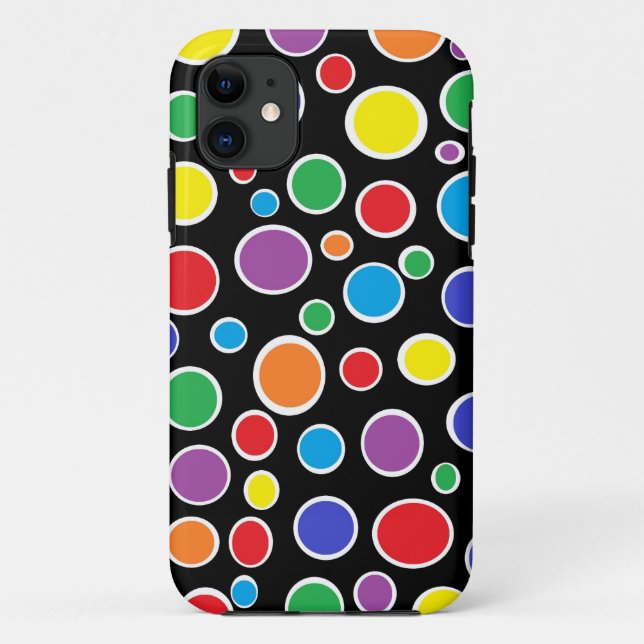 Bunte Tupfen schwarzer iPhone Kasten Case-Mate iPhone Hülle (Rückseite)