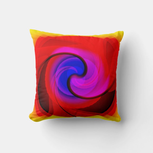 Bunte Turbulenz-abstrakte Kunst Kissen (Vorderseite)