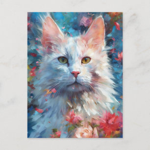 Bunte Türkisch Angora-Katze Postkarte