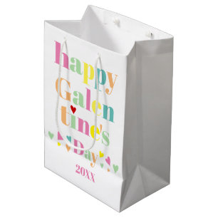 Bunte Typografie Happy Galentines Day Mittlere Geschenktüte