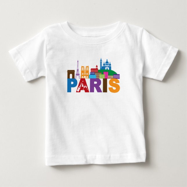 Bunte Typografie Paris, Frankreich | Baby T-shirt (Vorderseite)