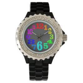 bunte und verrückte Zahlen Armbanduhr