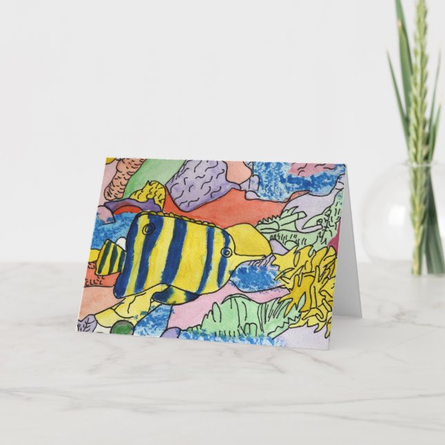 Bunte Unterwasserwelt Karte (Vorderseite)