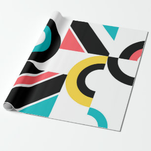 Bunte, urbane, trendige, moderne geometrische Kuns Geschenkpapier