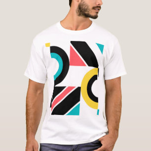 Bunte, urbane, trendige, moderne geometrische Kuns T-Shirt