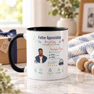 Bunte Vater-Schätzungs-Familien-Profil Tasse