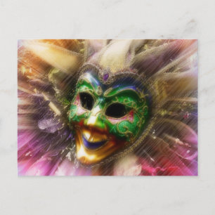 Bunte Venezianische Narrenmasken-Postkarte Postkarte