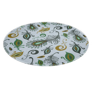 Bunte verschiedene Federn Schneidebrett