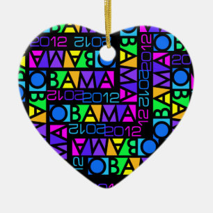 Bunte Verzierung Obama 2012 Keramikornament