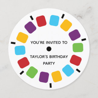 Bunte Viewmaster Spulen-Retro modernes Einladung