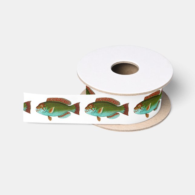 Bunte Vintage Fische Satinband (Spule)