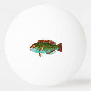 Bunte Vintage Fische Tischtennisball