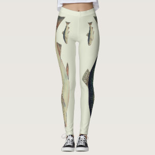 Bunte Vintage Lachsillustrations-Leggings Leggings