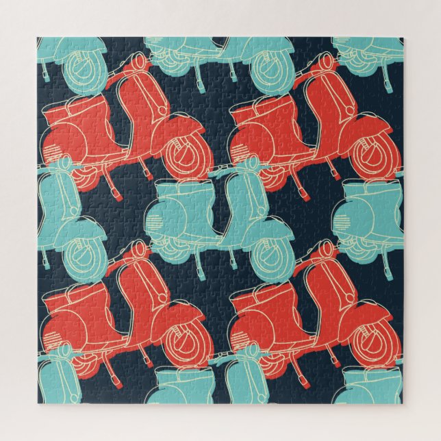 Bunte Vintage-Roller-Illustration (Vertikal)