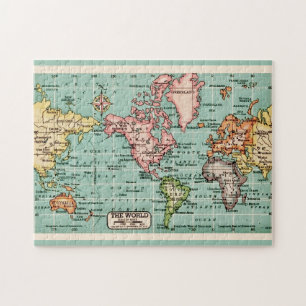 Bunte Vintage-Weltkarte