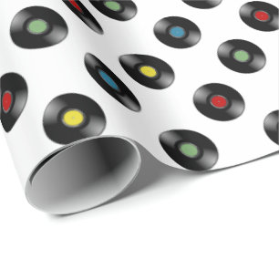 Bunte VinylPlatten   irgendeine Hintergrund-Farbe Geschenkpapier
