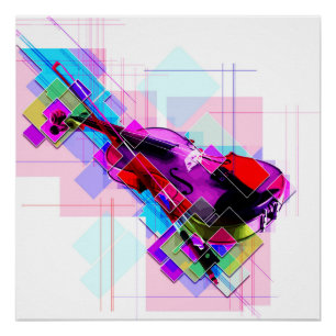 Bunte Violine Poster