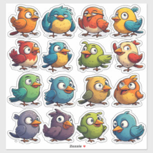 Bunte Vogel-Natur-Aufkleber-Set-Kollektion 🐦 Aufkleber