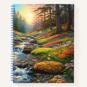 Bunte Waldblumen-Kunst Notizbuch